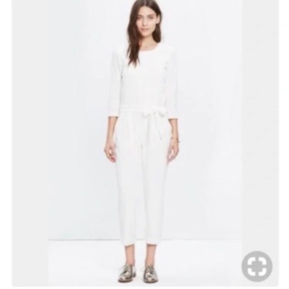 Madewell Sloan Belted Jumpsuit in Cream White NWT - Picture 2 of 2
